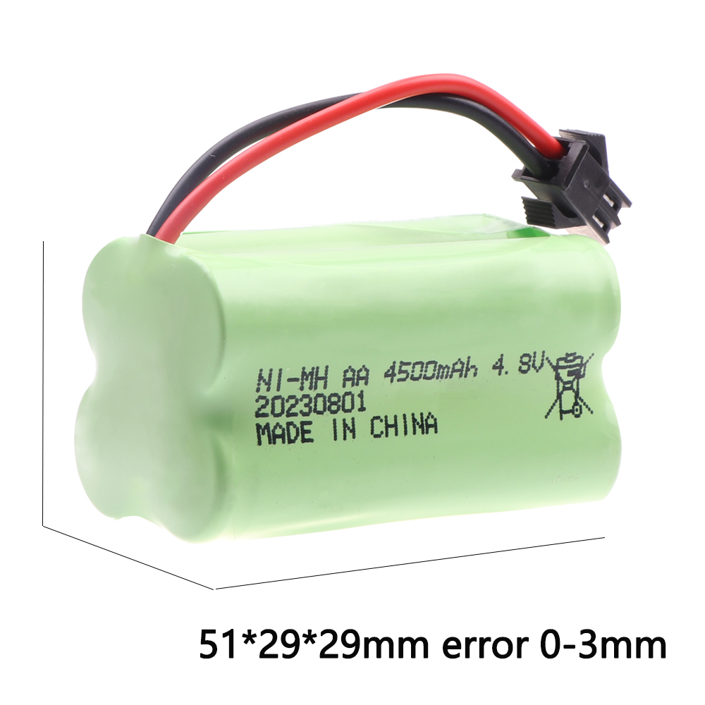 Batería NiMH de 4,8 V y 4500mah para juguetes a control remoto, batería recargable de 4 x AA, para coches, tanques, Robots, barcos, pistolas, 4,8 V y 3000MAH