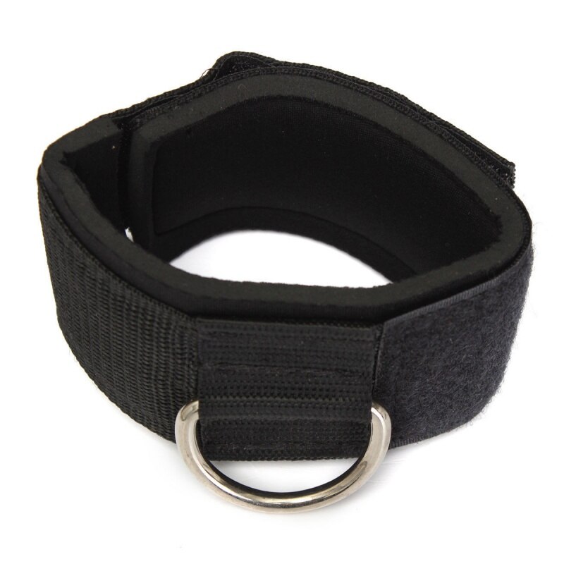 Sangle de cheville d-ring Multi gymnastique câble attache cuisse jambe poulie haltérophilie noir: Default Title