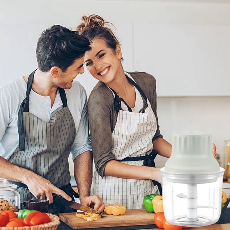 Electric Garlic Chopper Wireless Portable Mini Food Processor Glass Press Mincer Vegetable Chopper for Shredding Slicing