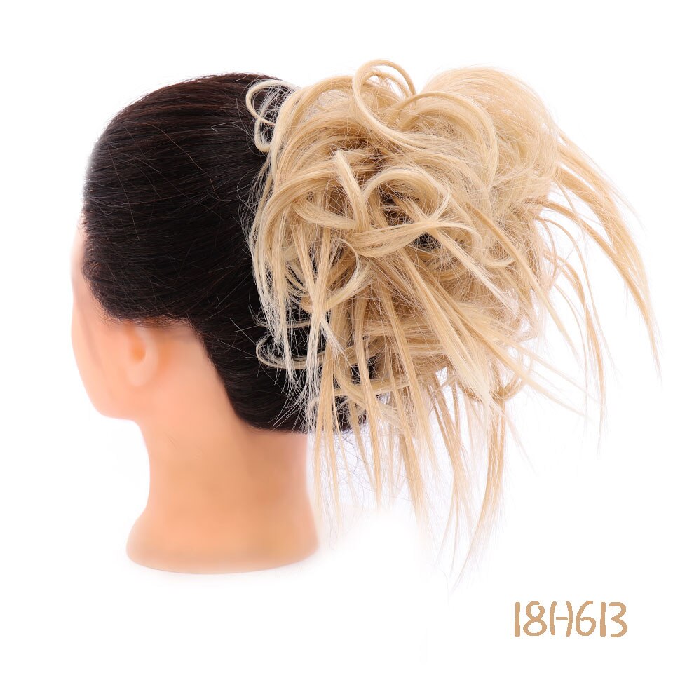 Shangke Synthetische Rommelig Chignons Messy Bun Paardenstaarten Weerstand Chouchou Wrap Haar Touw Rubber Band Hair Extensions Voor Vrouwen: Q17-18H613