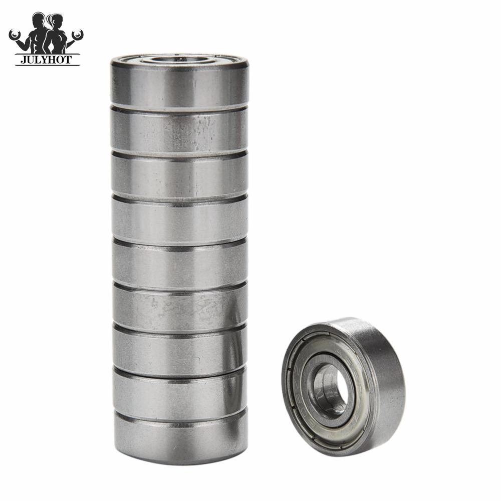 10Pcs Rvs Skateboard Lagers Roller Scooter Kogellagers Skate Wielen Zilver Voor Abec 7 608ZZ Skateboard Lagers