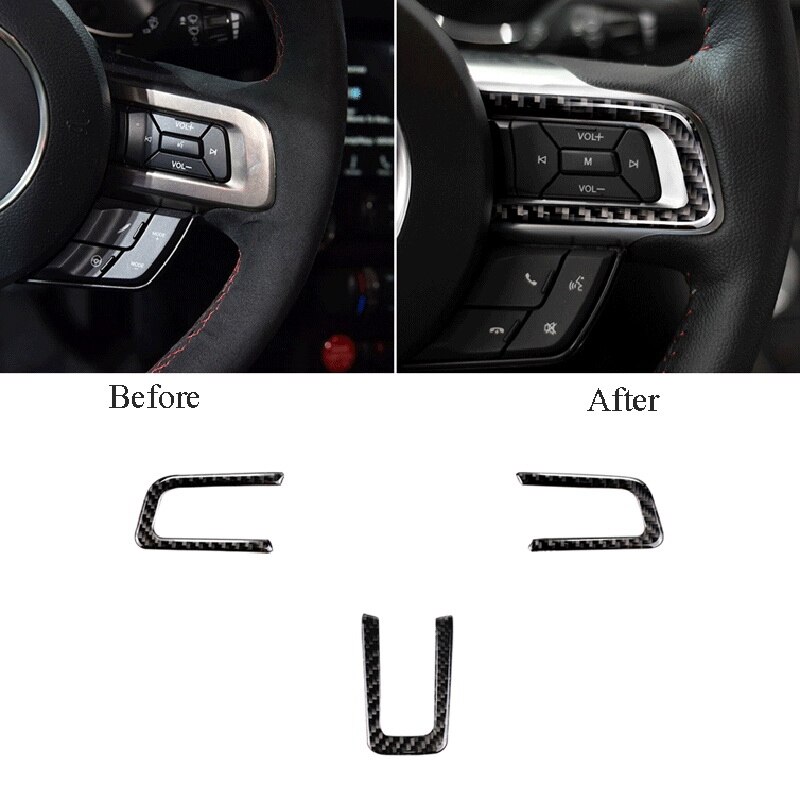 Auto Carbon Fiber Interieur Stuurhoes Trim Voor Ford Mustang
