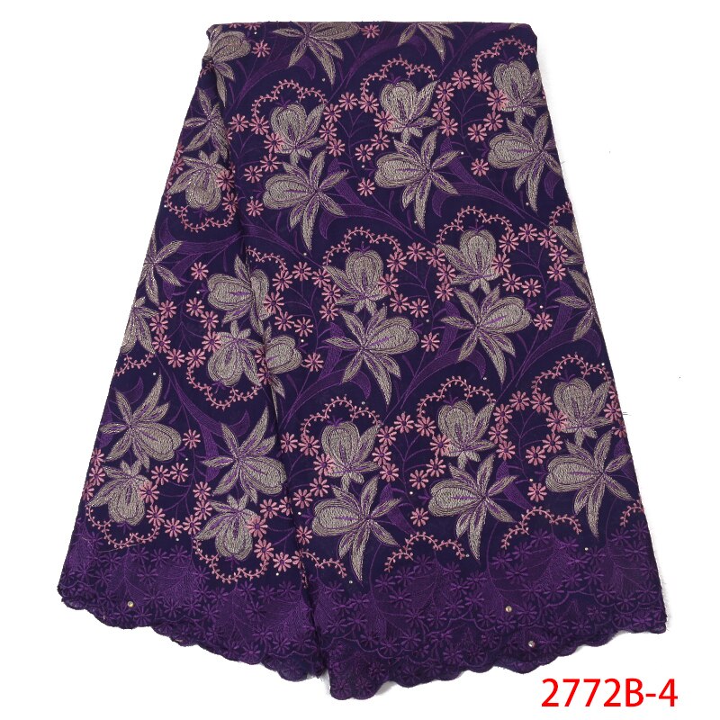 Swiss Voile Laces Nigerian Lace Fabric African Kano Cotton Lace for Women KS2772B-1