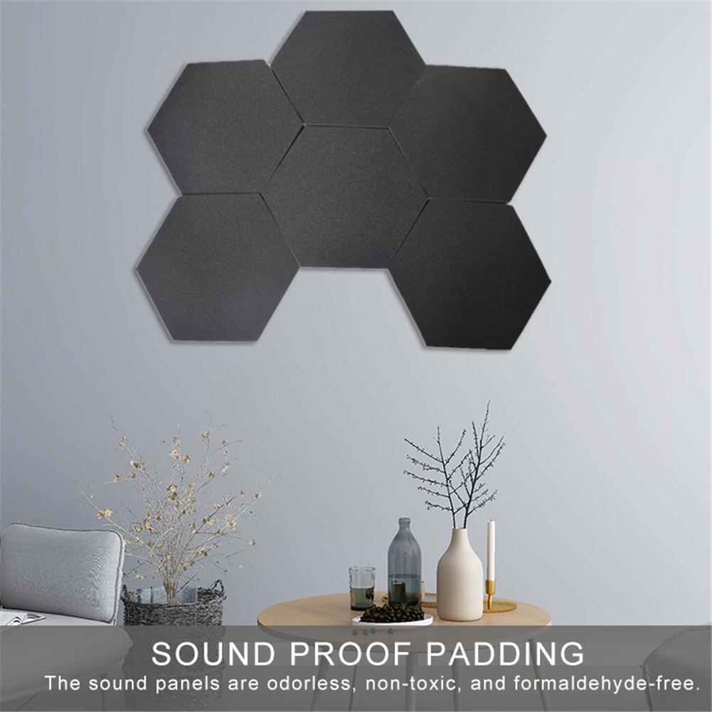 6PCS Acoustic Panels Hexagonal Sound Proof Padding Sound Dampening Panels for Home & Offices Wall KTV Recording Studio #CW