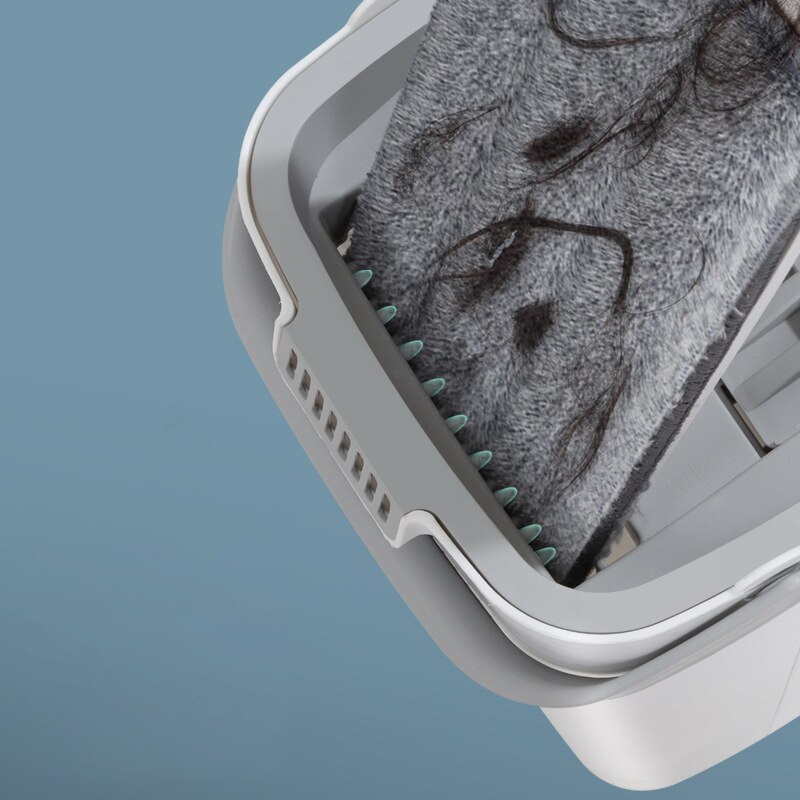 Balai serpillière plat et seau rotatif à 360 °, main libre, essorage libre, nettoyage paresseux du sol avec tampons en microfibre, utilisation humide ou sèche