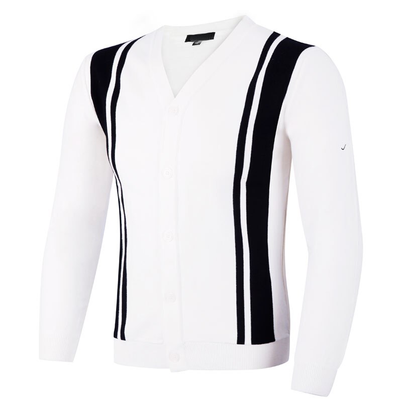 Sport golf tøj efterår vinter sport sweater golf shirt fuld ærmer anti-pilling mænd sports golf sweater: Hvid / Xl