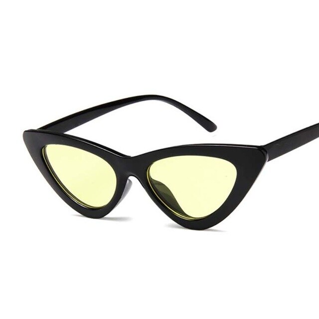 Gafas de sol Retro con ojo de gato para motocicleta, lentes de varios estilos para bicicleta, para exteriores, bicicleta de montaña deportiva, ciclismo: Black Yellow