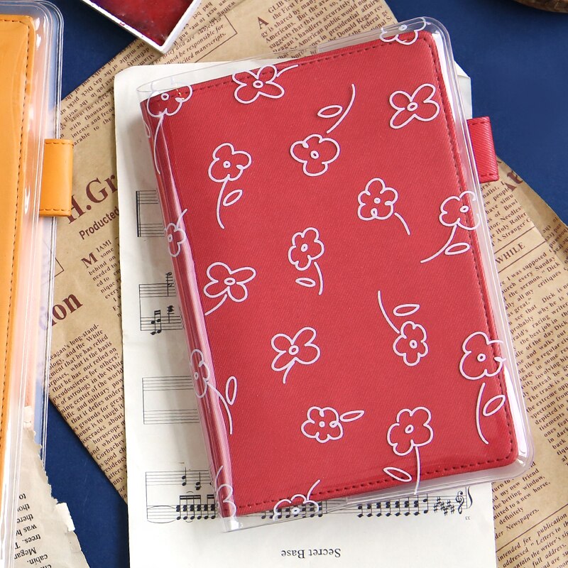 Note til pvc-omslag  a5 a6 blomsterprintet gennemsigtig softcover til monteret journalomslag