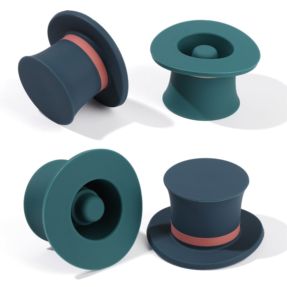1PC Top Hat Shape Silicone Wine Bottle Stopper Champagne Wine Beer Bottle Cork Sealer Plug Wine Cap Bar Kitchen Tool