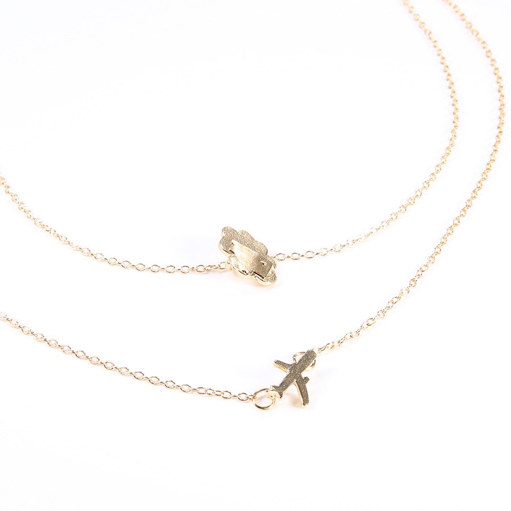 Diezi vintage guldkedja halsband för kvinnor bohemia multilayer flygplan moln charm statement choker halsband festsmycken