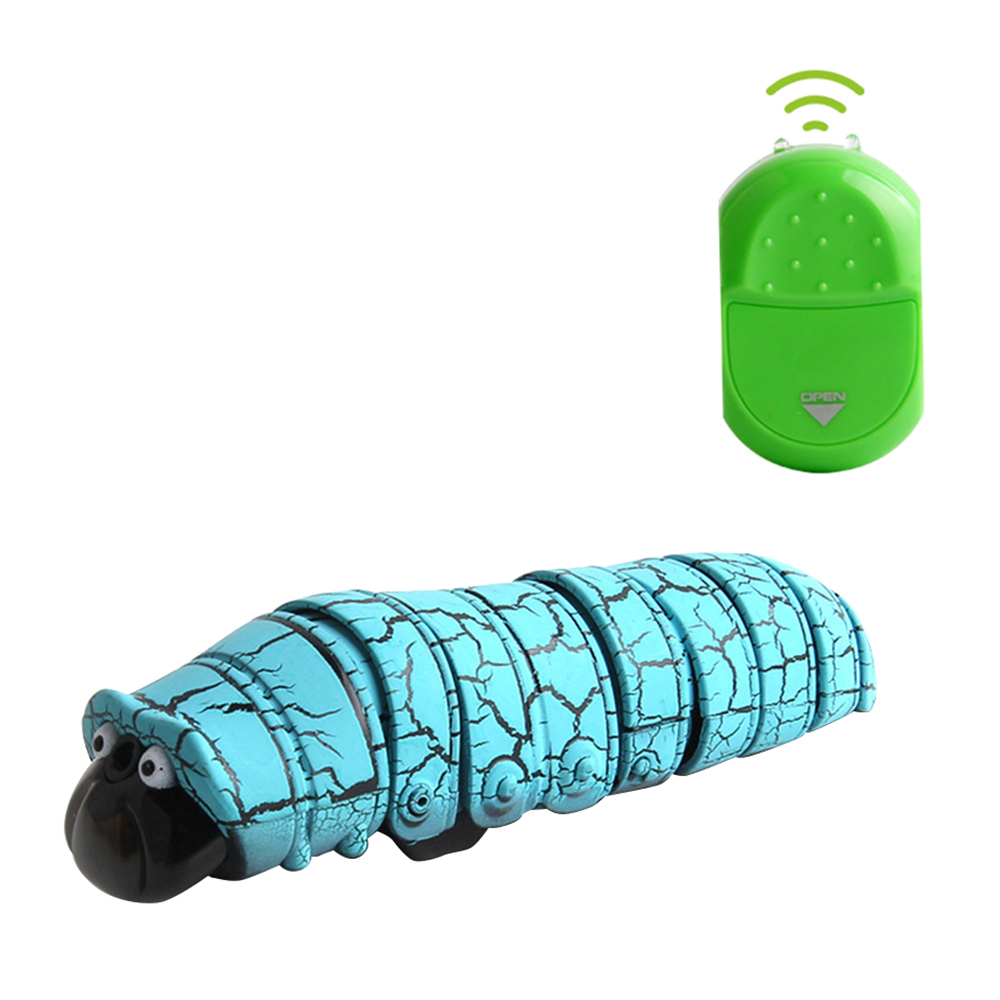 Remote Control Caterpillar Toys Infrared Induction Remote Control Caterpillar Animal Insect Electric Toy Christmas Kids Toy: Blue
