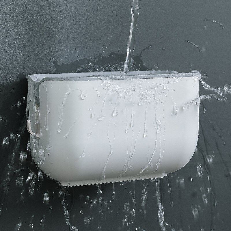 Toilet Paper Roll Holder Wall Mount Facial Tissue Storage Box,Self-Adhesive Toilet Paper Holder Bathroom Paper Holder