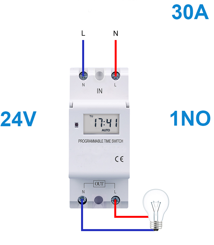 Timer Switch Din Rail Digital TP8A16 weekly programmable electronic microcomputer 30A 220V 230V 6A-30A 12V AC THC15A: XL