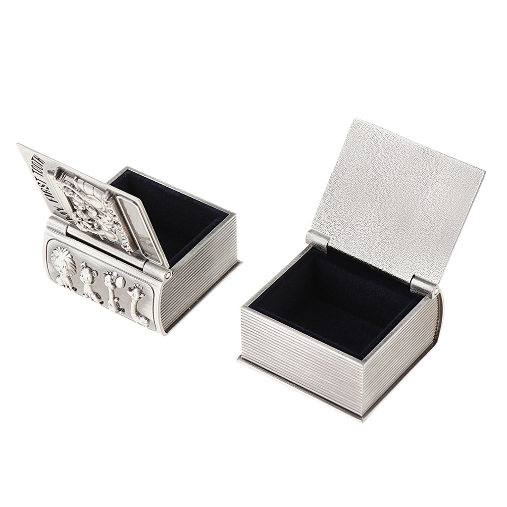 Metal Baby First Curl And First Tooth Box Container Cute Kids Keepsake Vintage Silver Alloy Metal Box First Curl