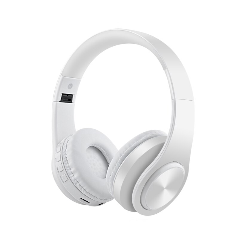 Hatosteped Draadloze Eearphones Gaming Bluetooth Hoofdtelefoon Oordopjes Met Mic/Fm Voor Mobiele Telefoon Pc Muziek Draadloze Hoofdtelefoon: white