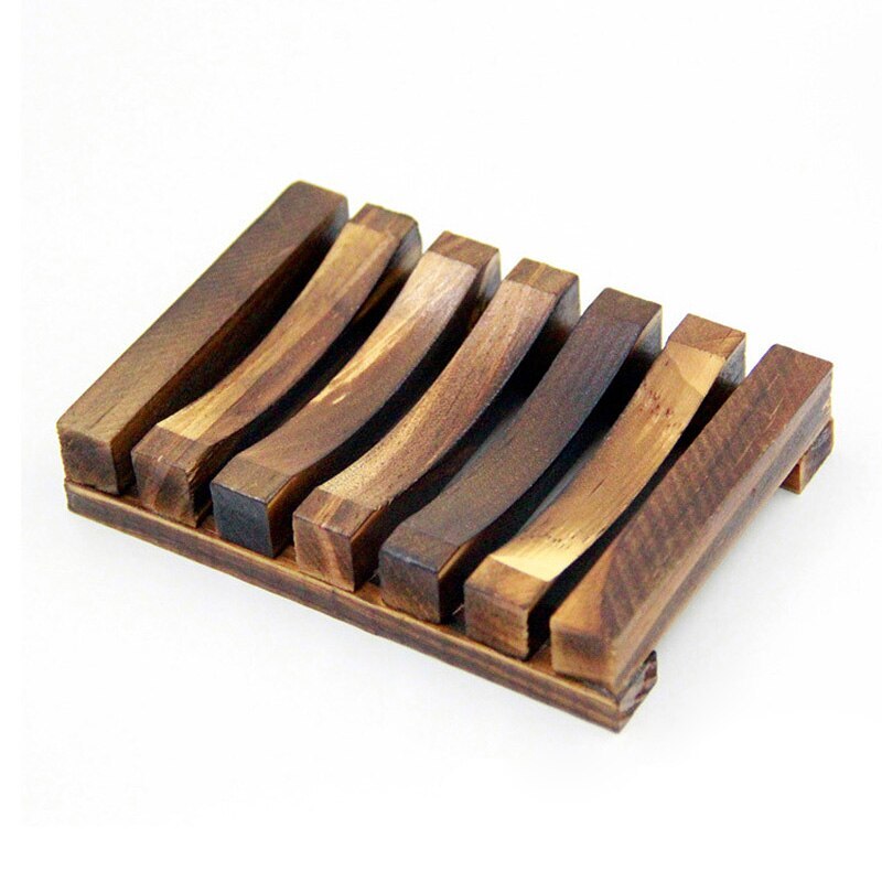 Bamboe Zeepbakjes Bamboe Afvoer Zeepkist Opslag Houder Opbergdoos Draagbare Houten Dienblad Voor Badkamer Benodigdheden Natuurlijke Zeep Rack: 11.5x8x2.2cm