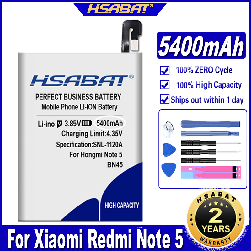 Hsabat 5400Mah BN45 Batterij Voor Xiaomi Redmi Note 5 Hongmi Note 5