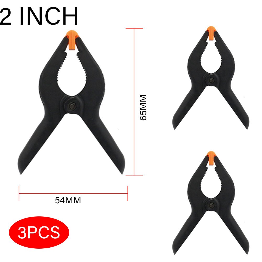 Woodworking Bar F Clamp Clip Kit Quick Ratchet Release Speed Squeeze Wood Working Work Bar Spreader Gadget Hand Tools: 3PCS 2 inch