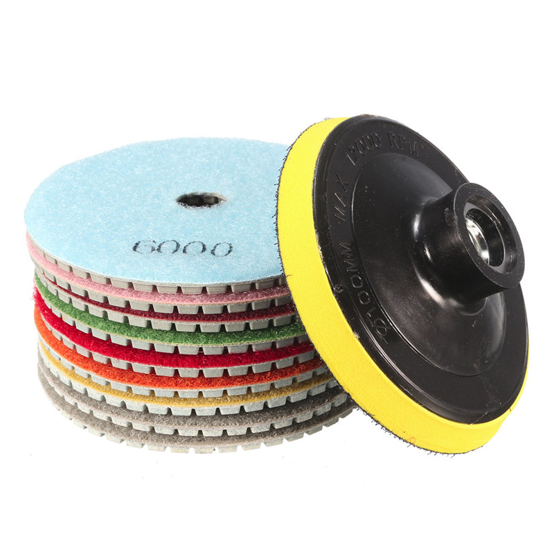 10 stks/set Nat Droog 4 Inch Diamantslijperij Pad Saw Discs Voor Graniet Marmer Polish Power Tool Set