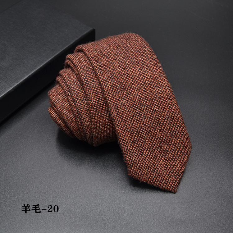 Wol Smalle Stropdas Voor Mannelijke Werk Casual Wedding Bruidegom 6 Cm Stropdassen Das Formele Neckcloth Bruidsjonkers Ties Mannen