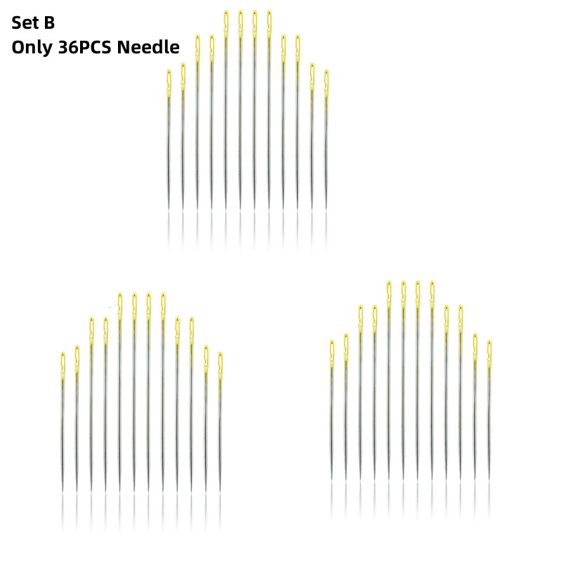 12/36 Uds agujas de coser apertura lateral de varios tamaños de acero inoxidable zurcir costura herramientas manuales para el hogar herramientas y accesorios de costura