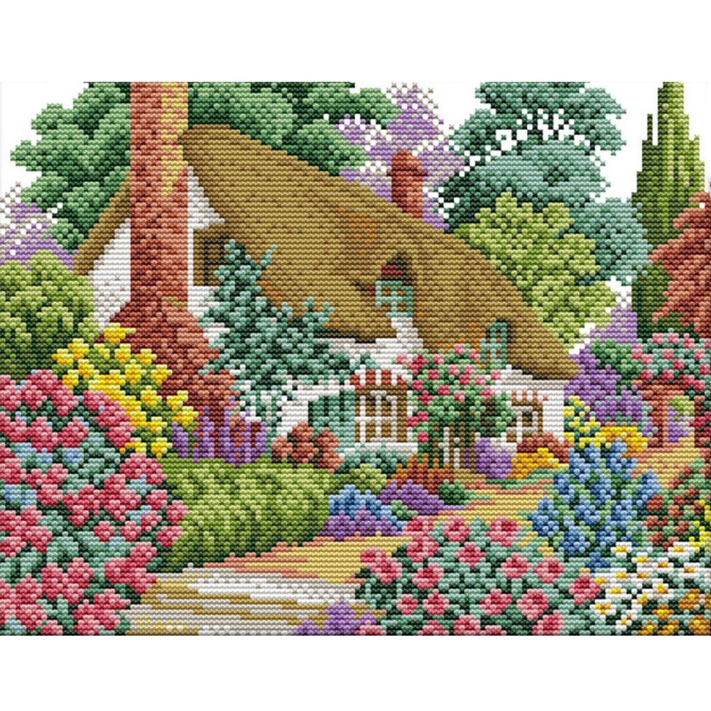 Canvas Kit Print Cross Stitch Wonderful Landscape 11CT Needlework DIY Stamp Interior Decoration Chinese Style Cross Stitch: F528