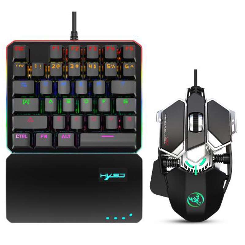 Rainbow Light Keyboard mouse set RGB one-handed keyboard plus macro programming mechanical game Gaming mouse