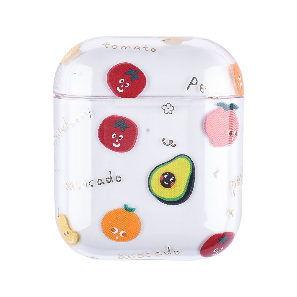 Frutas pc caso duro para airpods 2 1 fone de ouvido casos para airpods claro transparente capa do fone de ouvido: F02