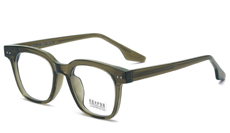 Kachawoo eyeglasses men clear lens tr90 acetate optical glasses frame for women black leopard square eyewear frame: green with clear