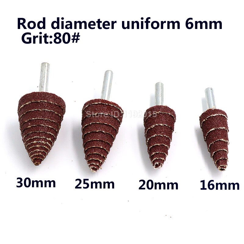 1 stk 6mm skaft korn 80#  sandpapir slibning slibehoved flap polerhjul skiver dorn til roterende miniboreværktøj