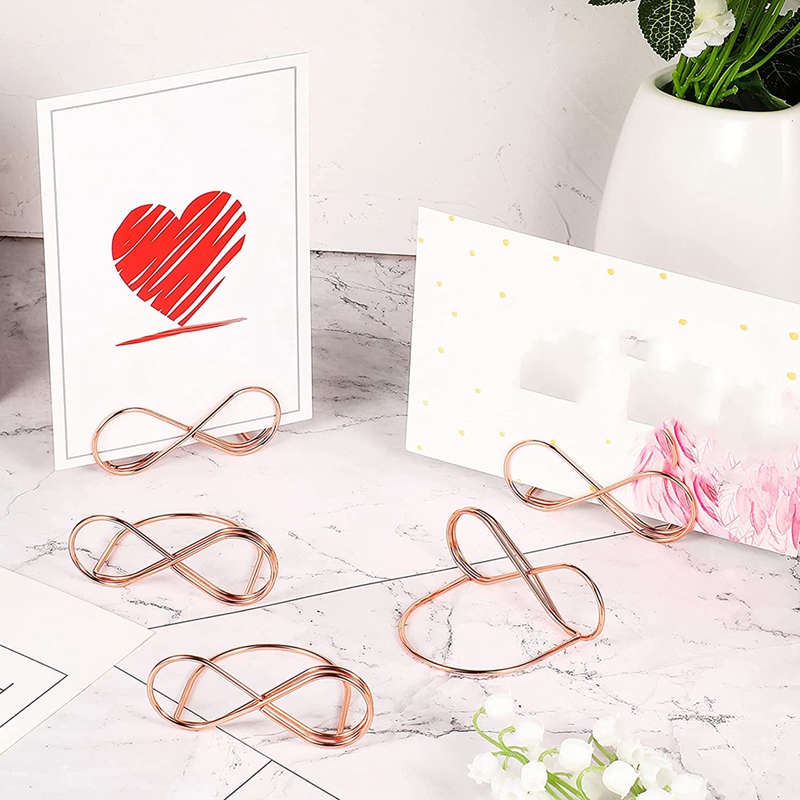 20Pcs Table Number Holder Stands Place Card Holder Bow Shape Table Number Holder Metal Place Card Holders