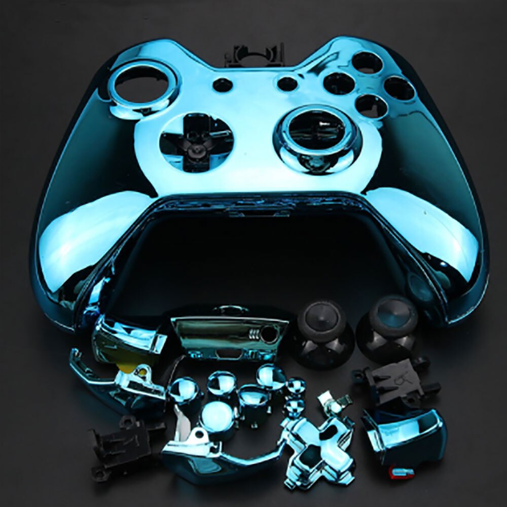 Kit de carcasa de controlador inalámbrico JCD, conjunto completo de placas frontales, botones y Marco interior para Xbox One: Chrome Blue