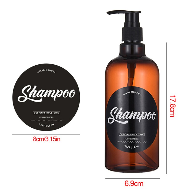 Brun sæbeflaske til badeværelse bruser shampoo balsam flaske nordisk håndpresse væskebeholder 500ml/16.9oz