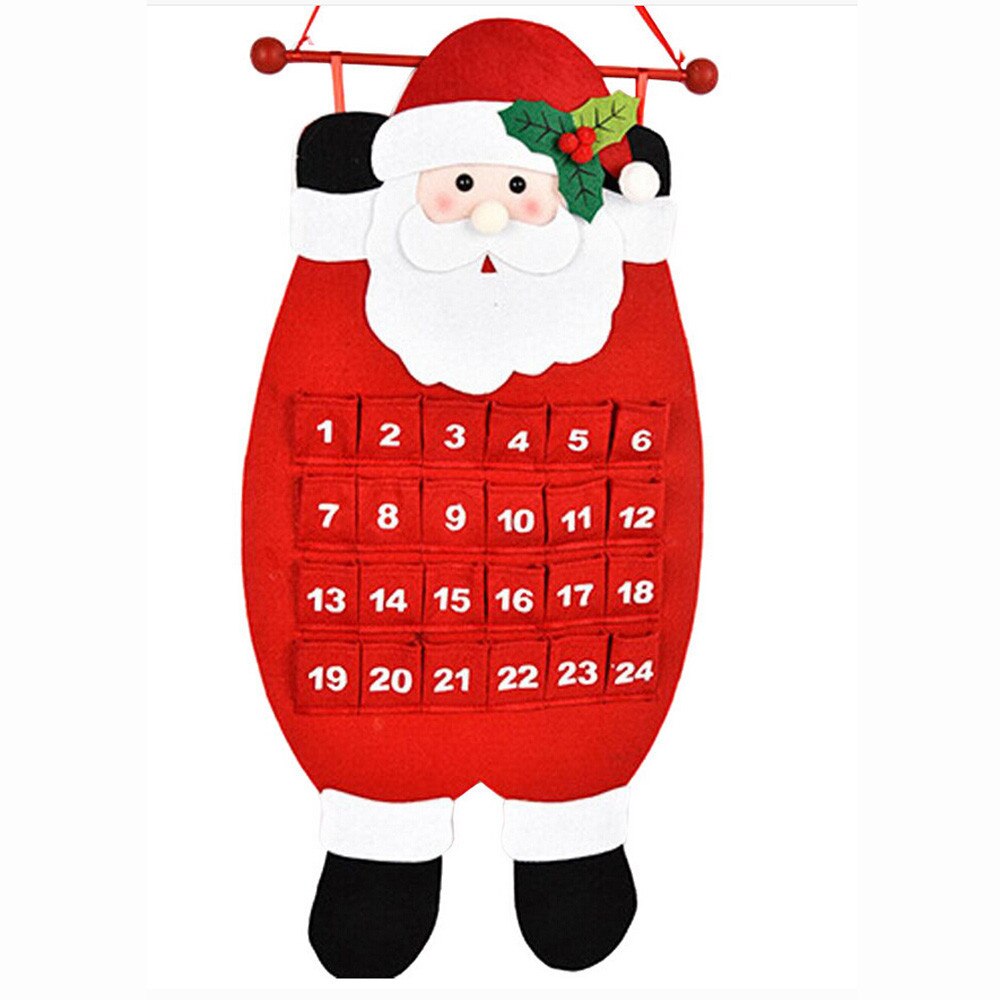 2PC Cartoon Advent Calendars Christmas Old Man Snow Man Deer Calendar Advent Countdown Calendar christmas decorations for home F: RD