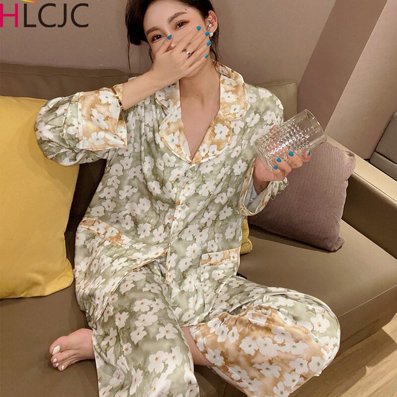 Pyjama princesse en dentelle et soie glacée pour femme, joli ensemble, Style Court, peut être porté à l&#39;extérieur, vêtements de maison, printemps et été, 2022