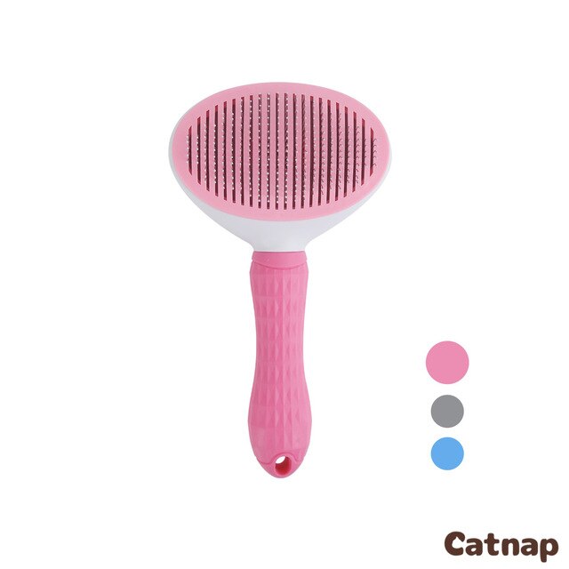 Efficiënte Self Huisdier Kam Voor Honden Schoonmaken Tool Rvs Kat Hond Grooming Haar Borstel Ontharing Huisdieren Anti-slip Kam: Pink