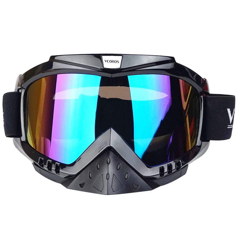 Vcoros brand Gafas motorcycle goggles helmet glasses moto helmets glasses masque motocross goggles ski windproof eyewears: colorful lens