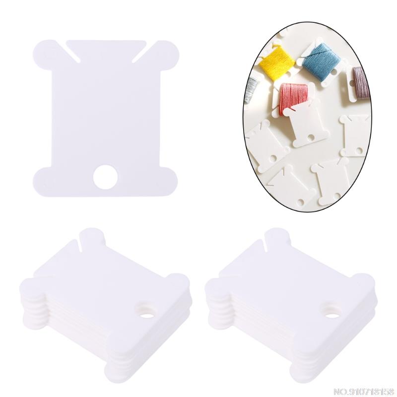 10pcs Embroidery Floss Thread Bobbins Plastic Cross Stitch Spool Storage Board Card Organizer Holder A22 21