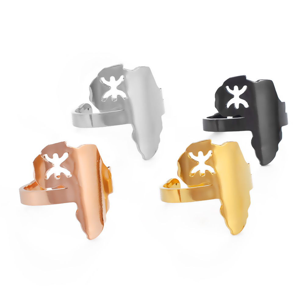 Anniyo Afrika Kaart Berbers Ring Afrikaanse Berber Sieraden Vinger Ring Voor Amazigh Vrouwen Mannen #264121