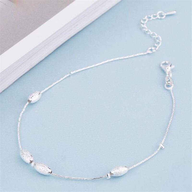 Kofsac Trendy 925 Sterling Zilveren Enkelbanden Voor Vrouwen Olijf Kralen Meisje Barefoot Beach Sandal Foot Chain Armbanden Sieraden