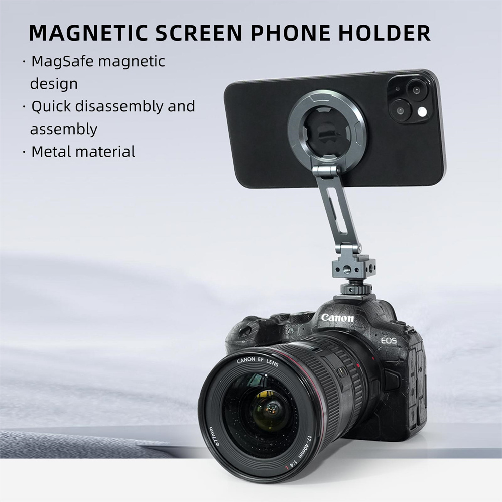 LEAPLIGHT Magnetic Phone Holder w Cold Shoe 1/4" NATO Phone Tripod Mount for Magsafe iPhone 16 15 14 13 Android Camera Monitor