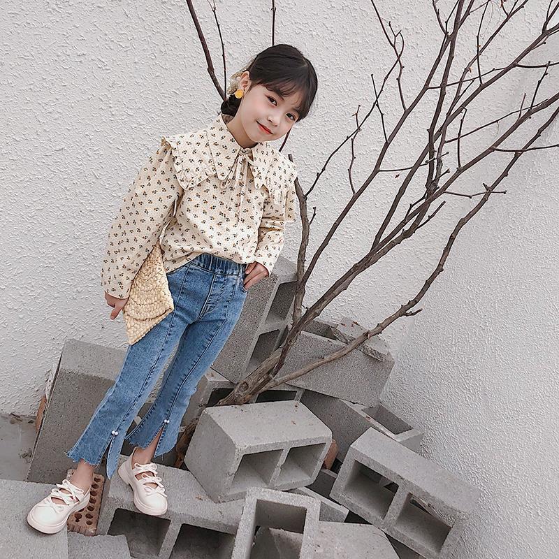 Lente Herfst Jeans Meisje Mode Kids Flare Jeans Meisjes Vintage Denim Broek Kids Kleding Voor Meisjes Toevallige Denim Broek q07