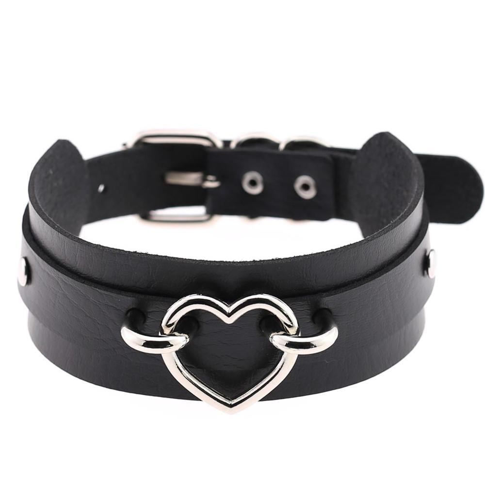 Gothic style heart choker cute collar goth jewelry harajuku accessories kawaii collar for women chocker halloween jewellery: black