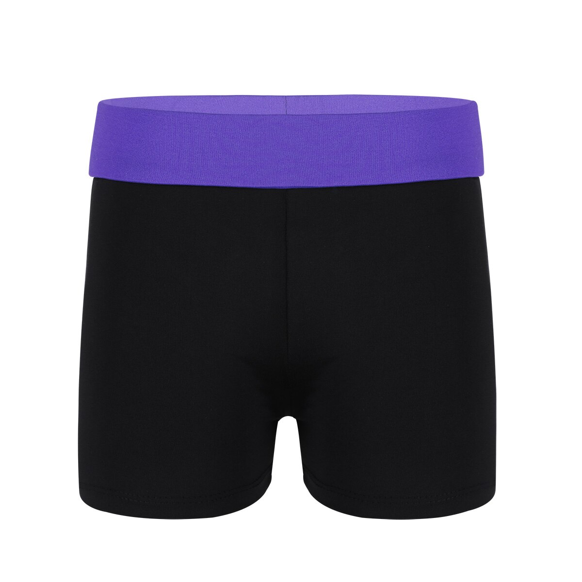 Børn piger balletshorts bred elastisk linning shorts sport gym træning gymnastik trikot til piger ballet trikot underdele: Lilla sort / 14