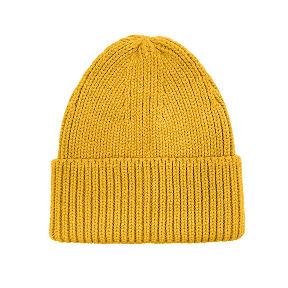 Cappello da donna inverno 2021 berretti cappellini con teschio lavorato a maglia Chapeau Femme Casual solido adulto copricapo berretto Skullies costine: Yellow