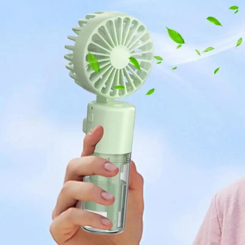 Mini ventilador de agua plegable de verano, ventilador de niebla pulverizadora de mano recargable para dormitorio de estudiantes, herramientas de refrigeración, ventilador pequeño para exteriores