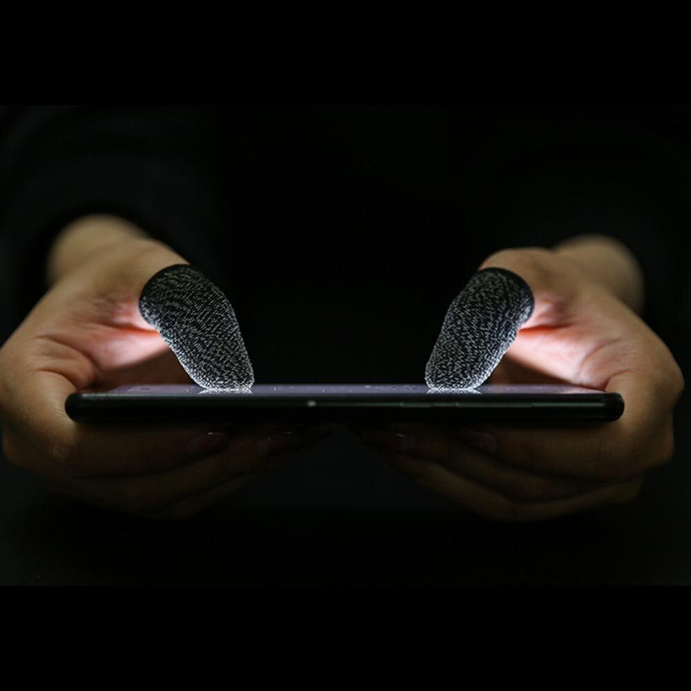 1 par søvnsikker svedsikker berøringsskærm med tommelfinger finger ærme til mobiltelefon spil gaming handsker
