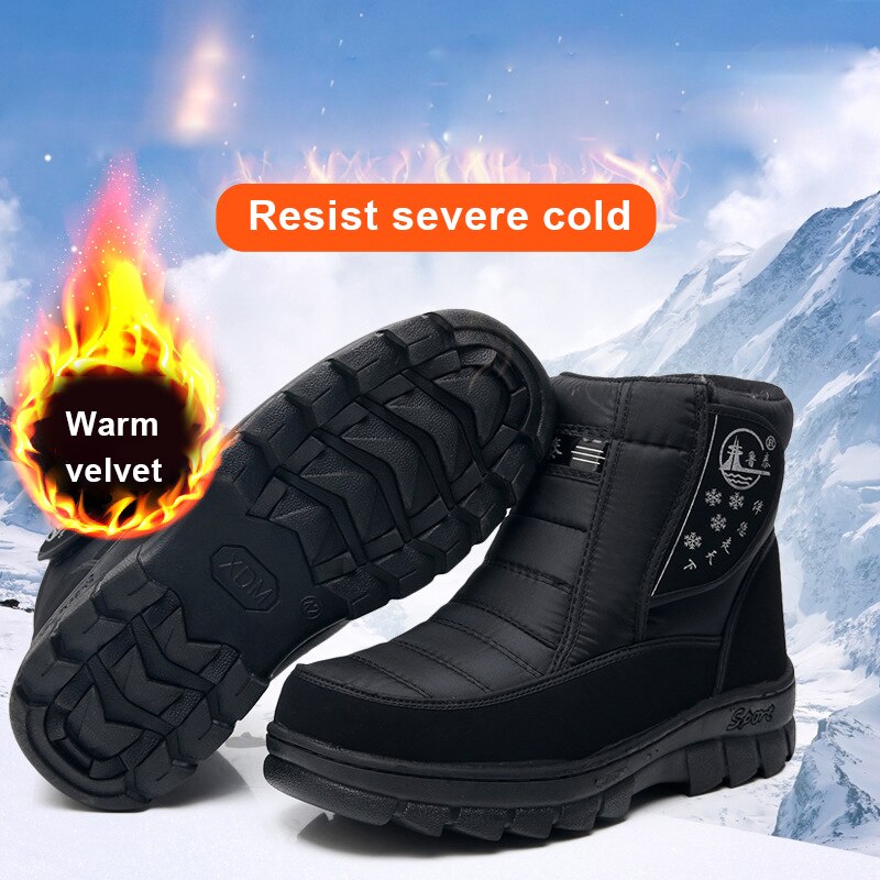 Botas de nieve cálidas para hombre, zapatos de algodón y Goma, informales, para exterior, invierno, 2022