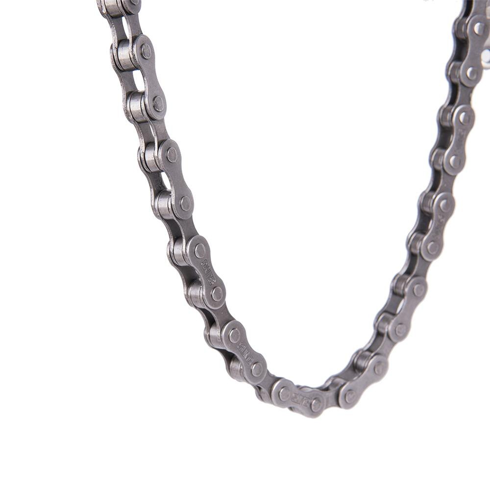 Single Speed Bicycle Chain Silver Grey Chrome Hardened Chains for Mountain Bike Road Bicycle Parts
