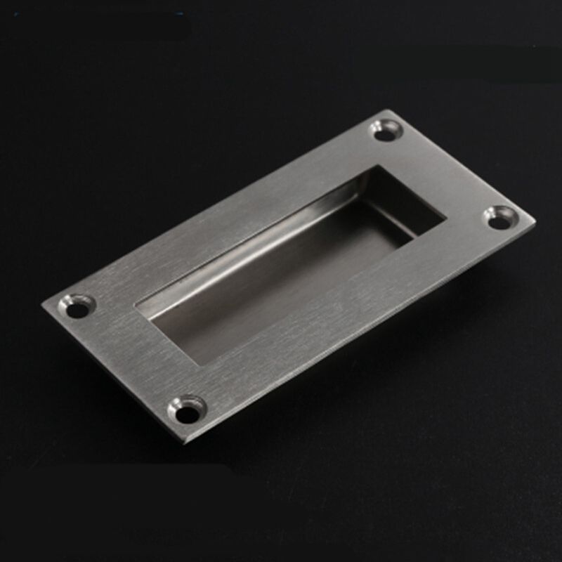 Rectangular Face Fix Flush Recessed Sliding Door Pull Handle Stainless Steel